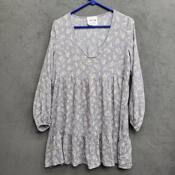 Sadie and Sage Floral Tiered Midi Dress Long‎ Sleeve Spring Boho Size Small USA - Picture 1 of 5